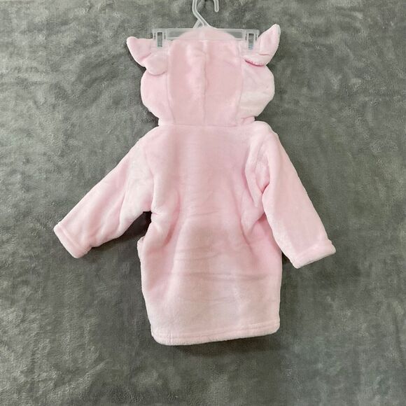 NWT Hudson Baby Plush Animal Face Hooded Bathrobe Pink Elephant 0-9 Months - Picture 3 of 6